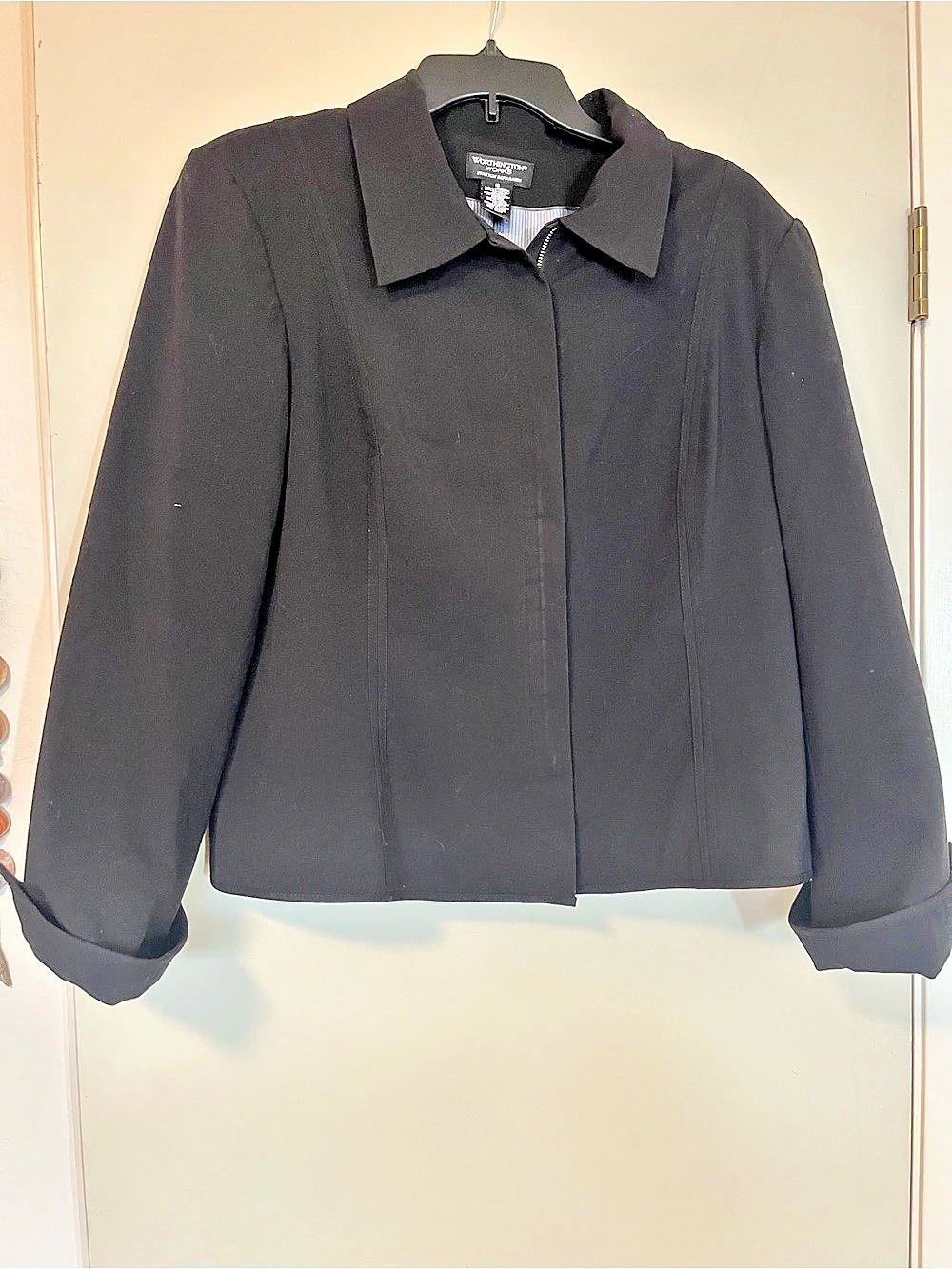 Worthington Stretch Separates Black Jacket Size 18